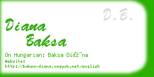 diana baksa business card